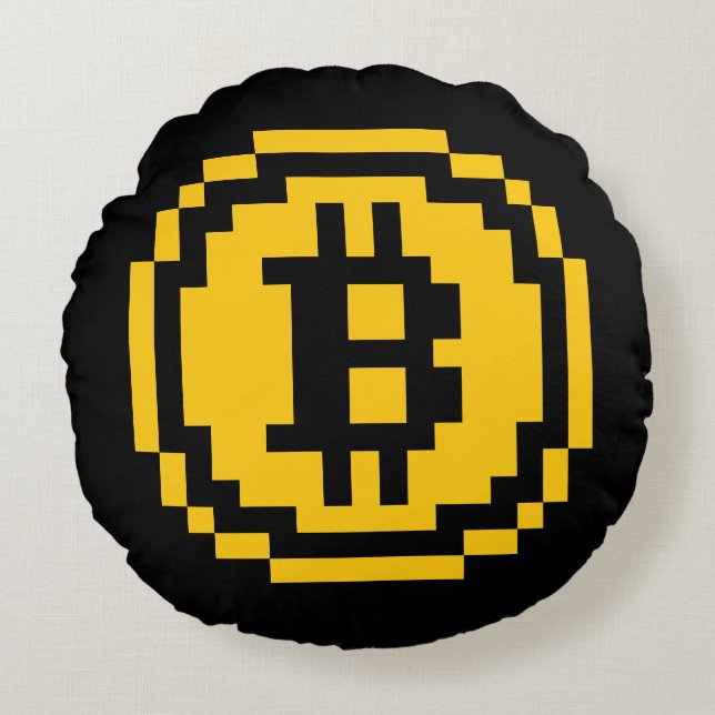 Bitmunt BTC 8-bits Logo | Rond Sierkussen Kussen (Voorkant)