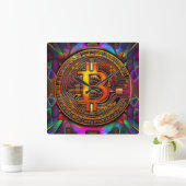 Bitmunt BTC Cryptocurrency Art Vierkante Klok (Huis)