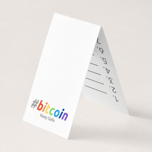 Bitmunt #BTC Rainbow Design Seed Card Mnemonic Visitekaartjes (Achterkant)