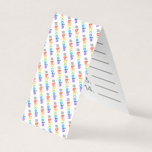 Bitmunt #BTC Rainbow Design Seed Card Mnemonic Visitekaartjes