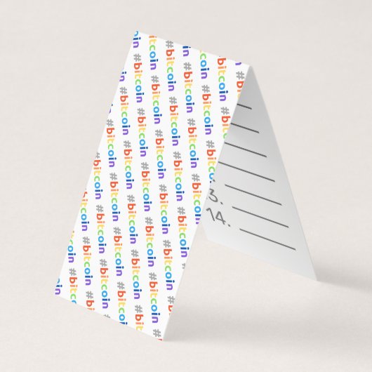 Bitmunt #BTC Rainbow Design Seed Card Mnemonic Visitekaartjes (Voorkant)