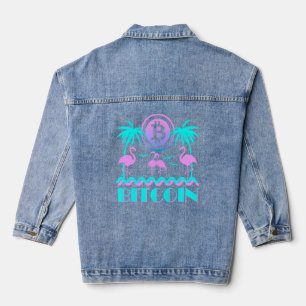 Bitmunt Crypto Retro 80s Flamingo Denim Jacket