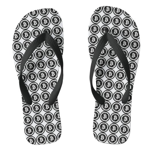 Bitmunt Distress Black Coin Logo Teenslippers (Voetbed)