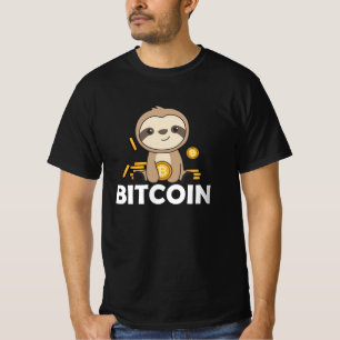 Bitmunt Faultier Coins houden digitale munt vast T-shirt