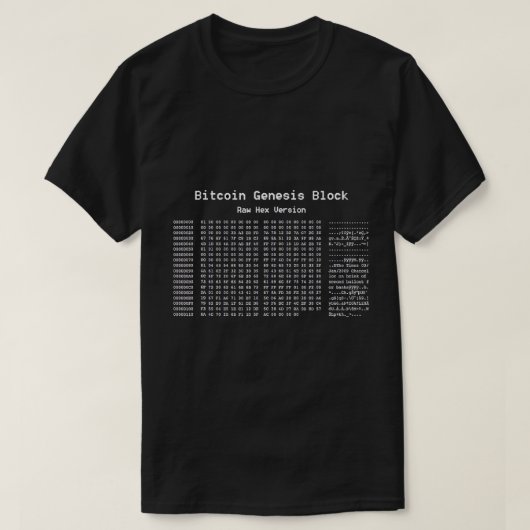 Bitmunt Genesis Block Hex Code T-Shirt (Design voorkant)