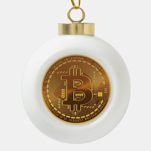 Bitmunt keramische kerstversiering bal ornament (Voorkant)