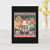 Bitmunt vs Dollar Bill Funny BTC Crypto Kaart (Gele Bloem)