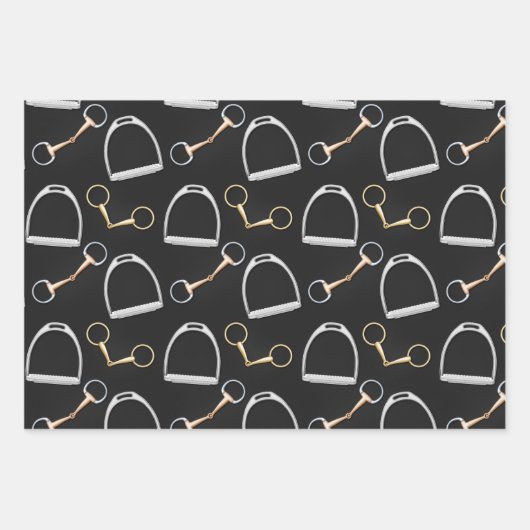 Bits and Stirrups Equestrian Inpakpapier Vel (Voorkant 3)