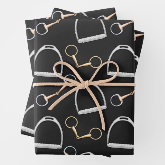 Bits and Stirrups Equestrian Inpakpapier Vel (In situ)