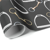 Bits and Stirrups Equestrian (op grote schaal) Cadeaupapier (Rol Hoek)