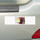 Bitten Red Apple Bumpersticker (Op auto)
