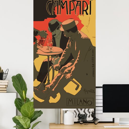Bitter Campari door Adolfo Hohenstein Poster (Thuiskantoor)