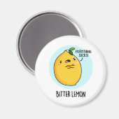 Bitter Lemon Funny Fruit Pun Magneet (Voorkant / Achterkant)
