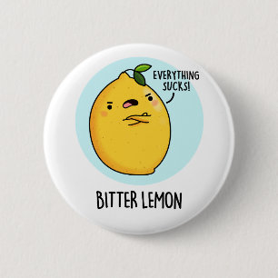 Bitter Lemon Funny Fruit Pun Ronde Button 5,7 Cm