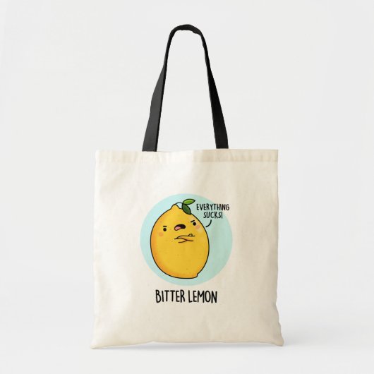 Bitter Lemon Funny Fruit Pun Tote Bag (Voorkant)