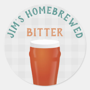 Bitter met eigen brouwen ronde sticker