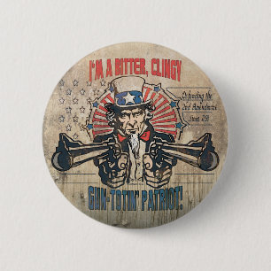 Bitter, Pistool-toting-patriot Ronde Button 5,7 Cm