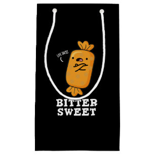 Bitter Sweet Funny Snoep Pun Dark BG Klein Cadeauzakje