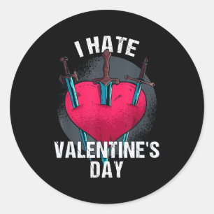Bittere Anti Valentijnsdag Hater Ik Haat Valentijn Ronde Sticker