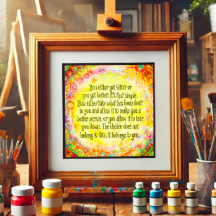 bittere of betere gele inspirativiteit foto afdruk