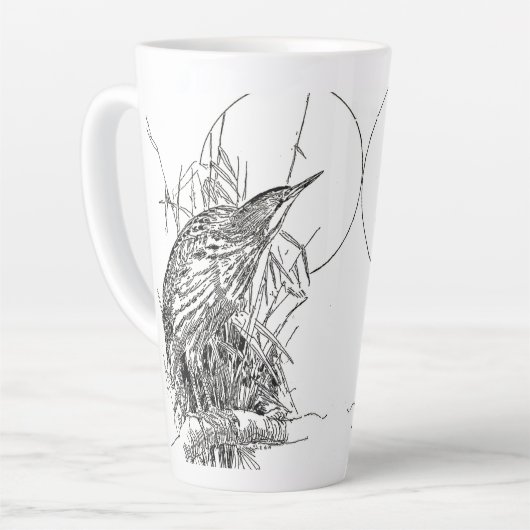 Bittern Heron Birds Animaux Mug Latte Mug (Angle gauche)