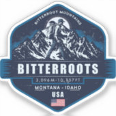 Bitterroot Mountains Wandelbadge Sticker (Voorkant)