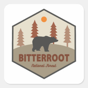 Bitterroot National Forest Beer Vierkante Sticker
