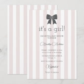 Bitty Bow Het is een meisje Baby shower Kaart (Voorkant / Achterkant)