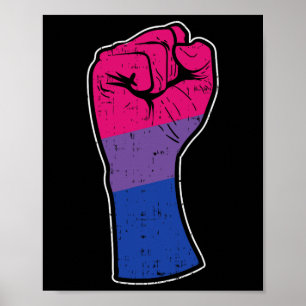 Biual First BI Pride Flag Support Resist Rights LG Poster