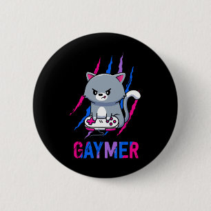 Biual Gaymer Geek Pride LGBT-videogameliefhebbers Ronde Button 5,7 Cm