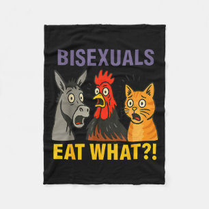 Biuals Eten Wat Verraste Kip Kat Lgbt Pride Fleece Deken