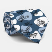 Bivliegtuig - Blauw Stropdas (Opgerold)