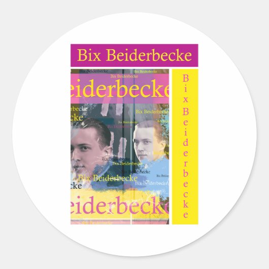 Bix Beiderbecke Ronde Sticker (Voorkant)