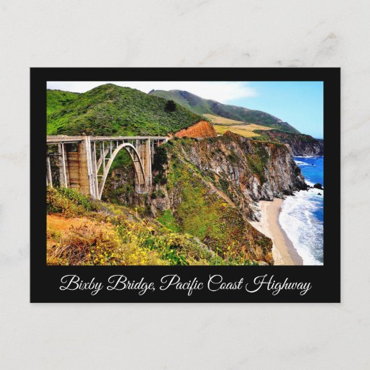 BIXBY BRUG PACIFIC COAST HIGHWAY ANSICHTKAART BRIEFKAART (Voorkant)