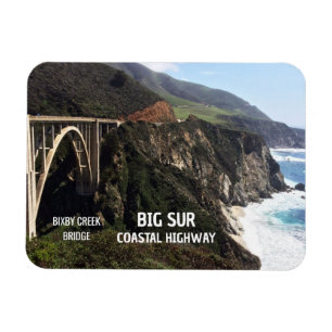 Bixby Creek Bridge, Big Sur Kust, Strand, Branding Magneet