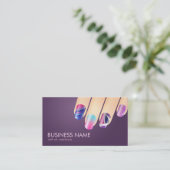 Biz Card 2-Sjabloon voor Nail-technicus Visitekaartje (Staand voorkant)
