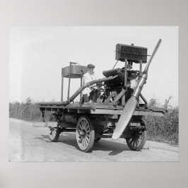 Bizar propeller voertuig, 1922. Oude foto Poster