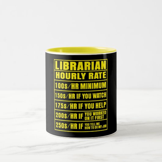 Bizarre Bibliothécaire Taux horaire Mug (Centre)