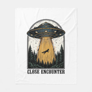 Bizarre bosontvoering vintage UFO-gravure Fleece Deken