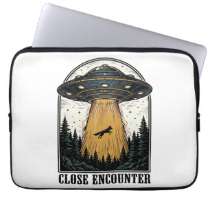 Bizarre bosontvoering vintage UFO-gravure Laptop Sleeve