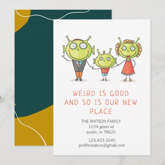 Bizarre est une bonne carte de Faire-part de démén (Devant / Derrière)