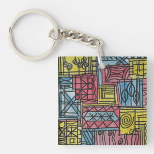Bizarre-Fantastische Handgeschilderde Abstracte Ku Sleutelhanger