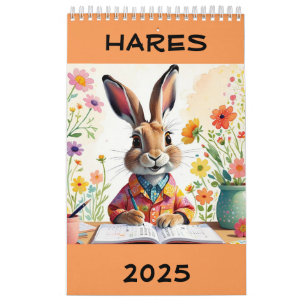Bizarre, mignon Hares 2025 Calendrier
