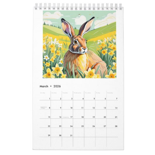 Bizarre, mignon Hares 2025 Calendrier (Mar 2026)