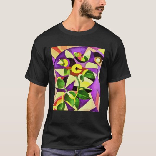 Bizarre Passiflora Flower Geometric Abstract T-shirt (Voorkant)