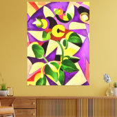 Bizarre Passiflora Flower Geometric Art Abstract Canvas Afdruk (Insitu (Woonkamer))