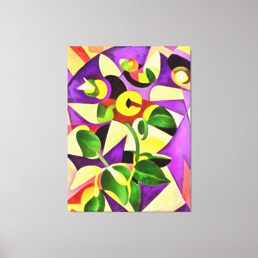 Bizarre Passiflora Flower Geometric Art Abstract Canvas Afdruk (Voorkant)