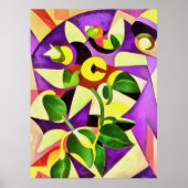 Bizarre Passiflora Flower Geometric Art Abstract Poster (Voorkant)
