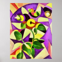 Bizarre Passiflora Flower Geometric Art Abstract