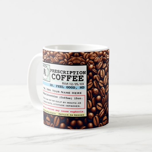Bizarre Prescription RX Café Personnalisable Mug (Devant gauche)